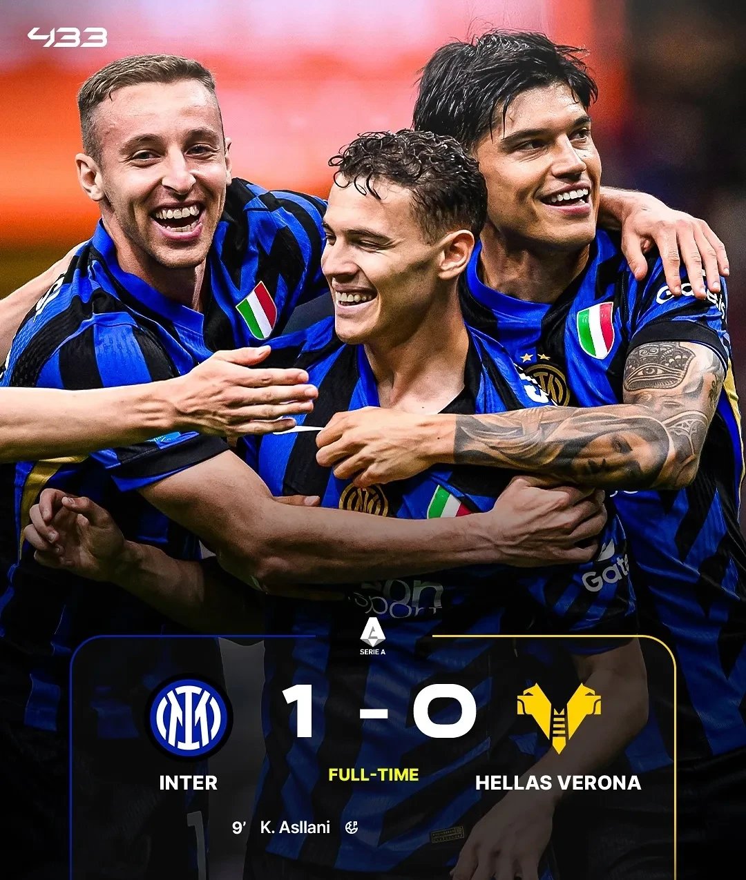 意甲劲旅连胜，国米霸气夺冠悬念大